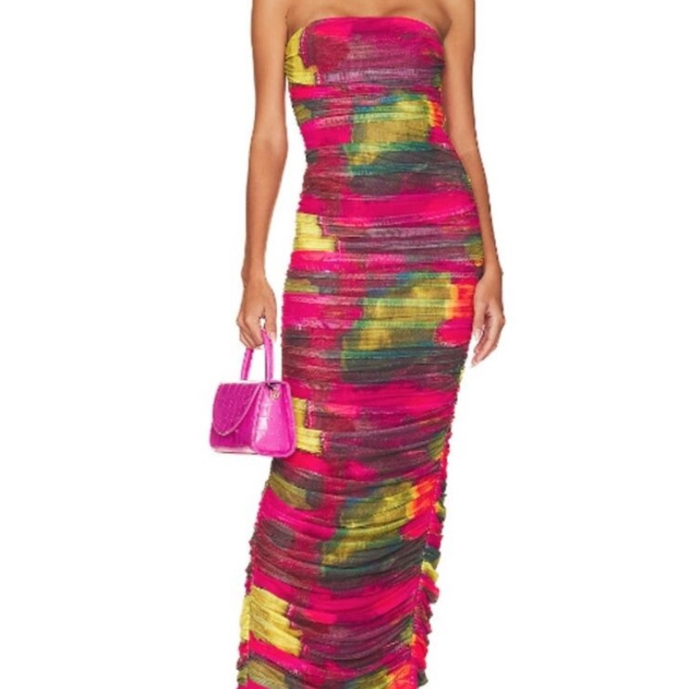 Vibrant Multicolor Strapless Dress